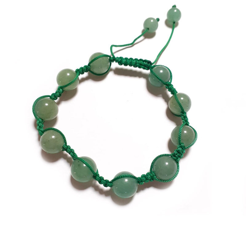Equilibrio y Bienestar (pulsera cuarzo verde bolas ajustable shambala)
