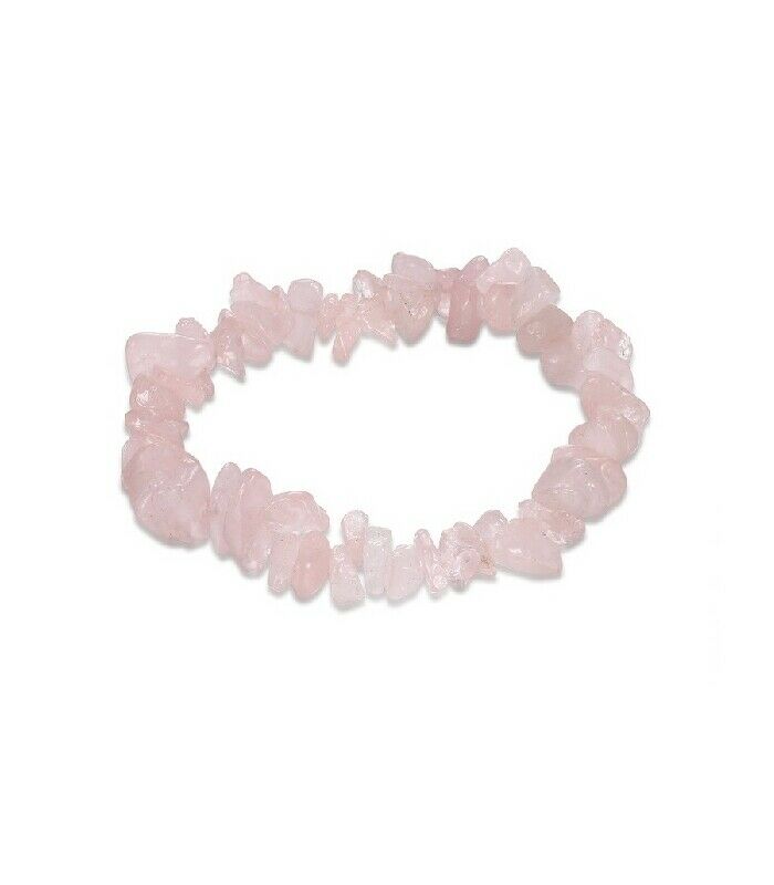 Pulsera cuarzo rosa chip elástica