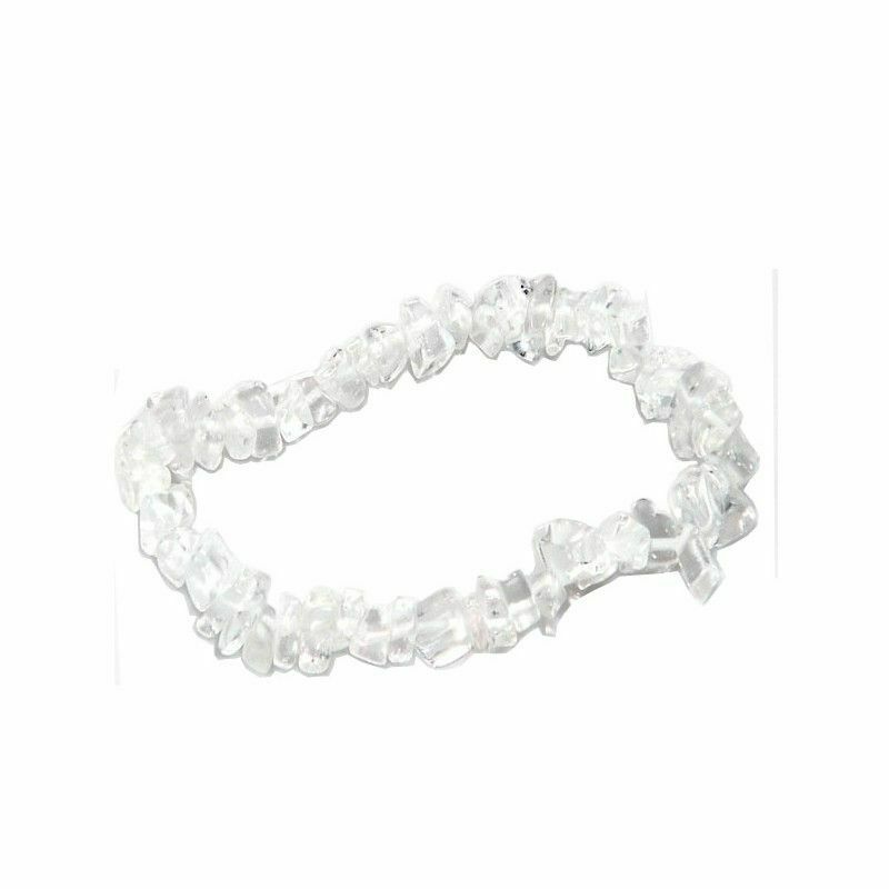 Pulsera cuarzo blanco chip ajustable