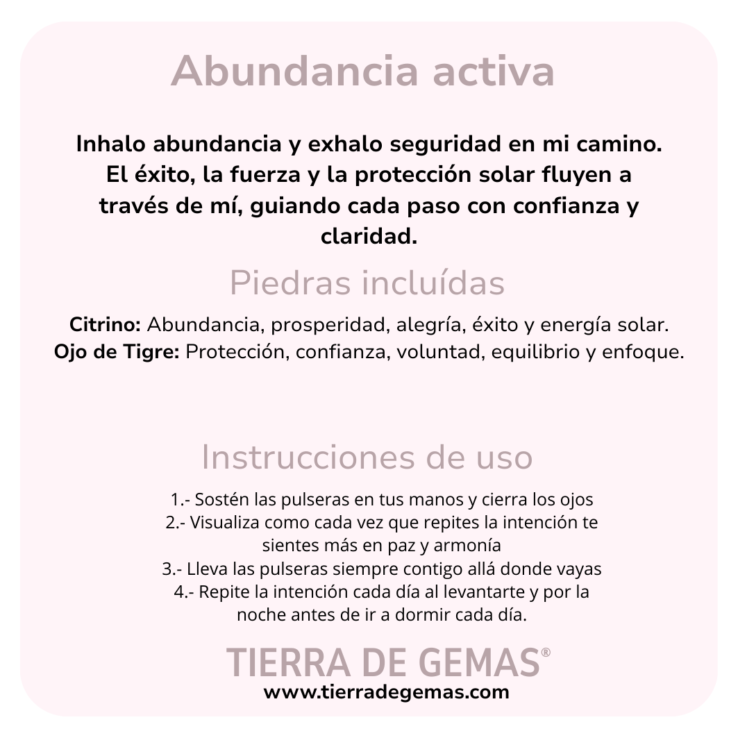 Abundancia activa siempre contigo - Pack 2 pulseras poderosas