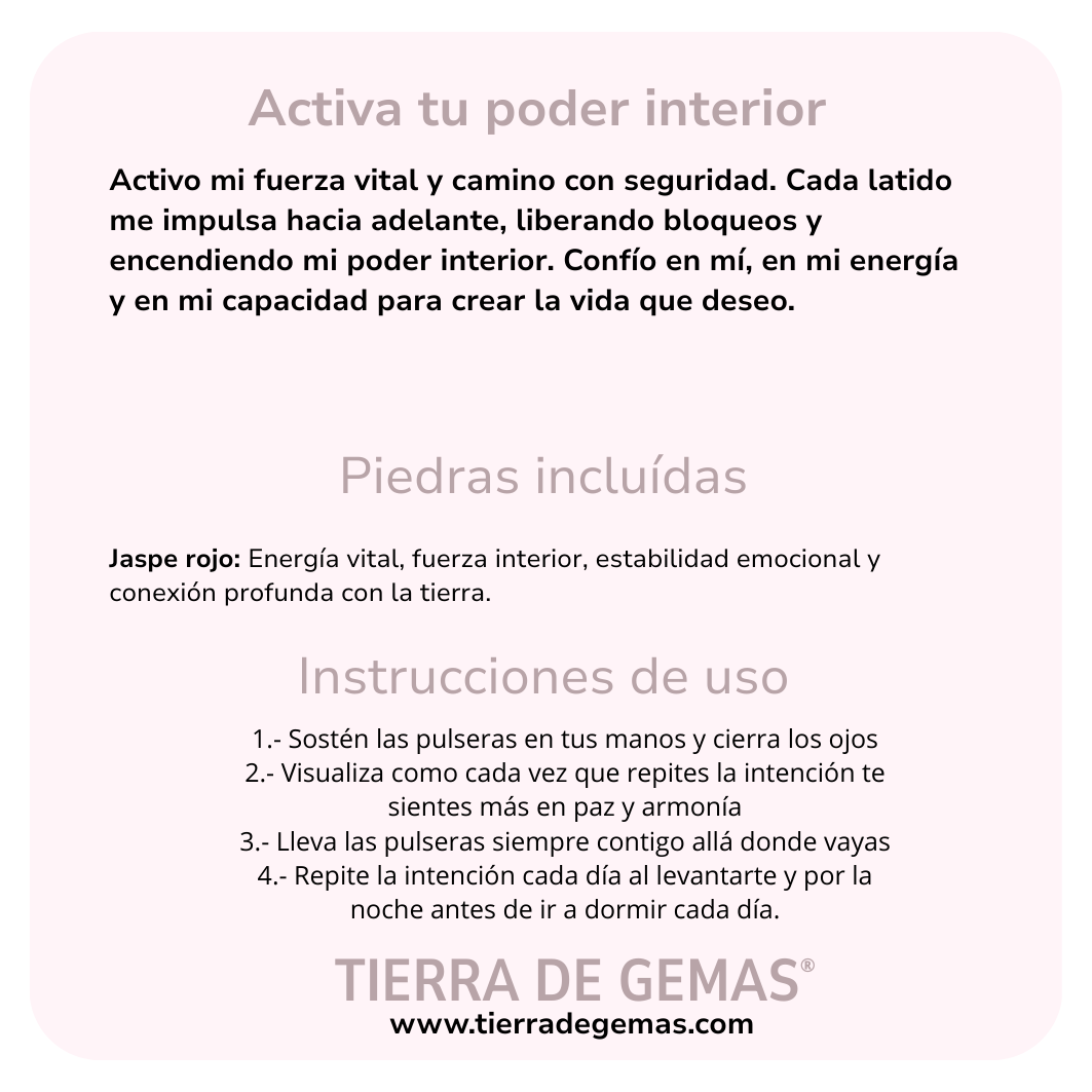 Activa tu poder interior (pulsera jaspe rojo bolas 4mm)