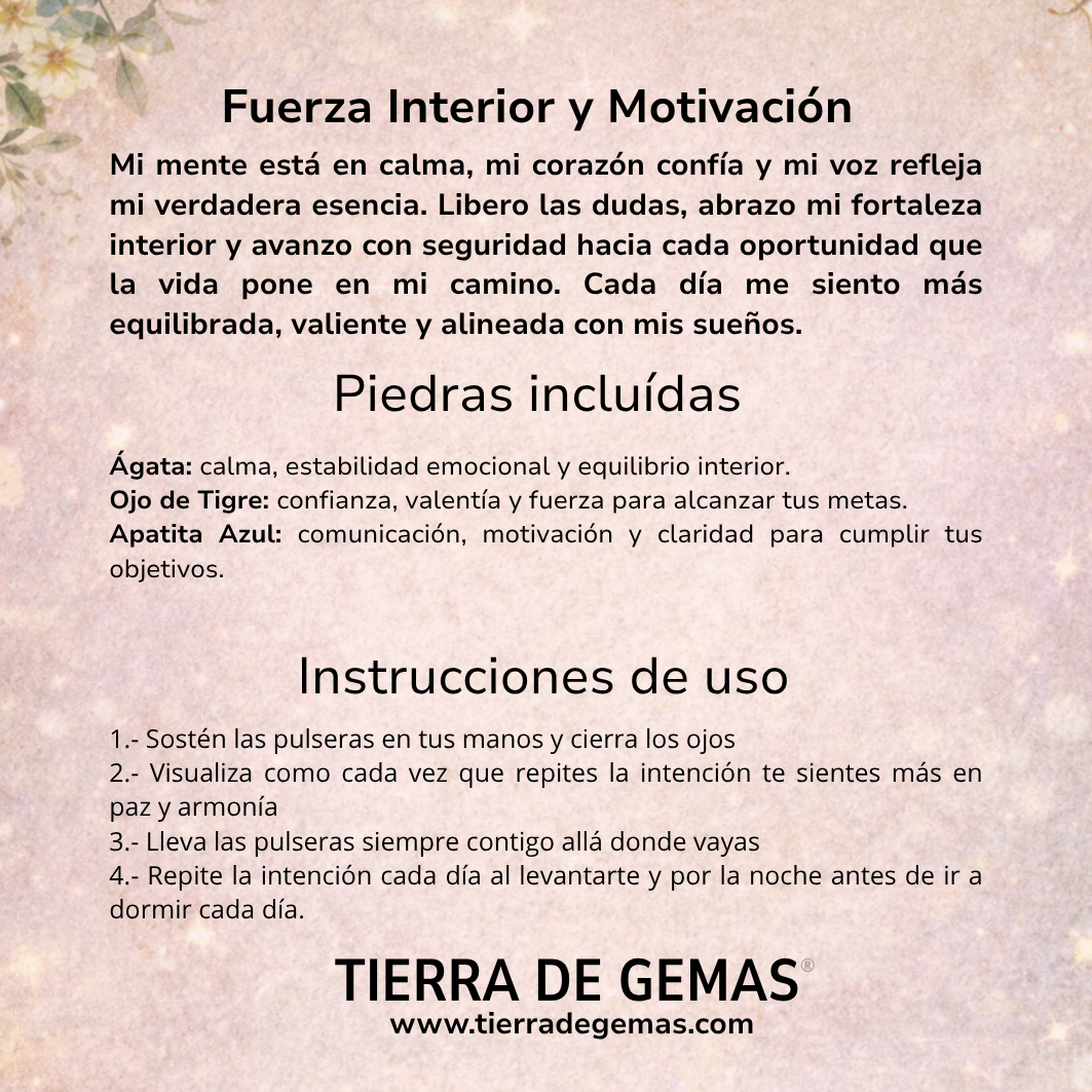 Fuerza Interior y Motivación - Pack 3 pulseras poderosas