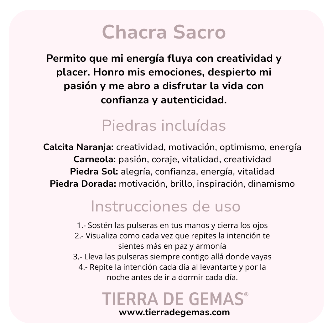 Chakra Sacro - Set 4 pulseras