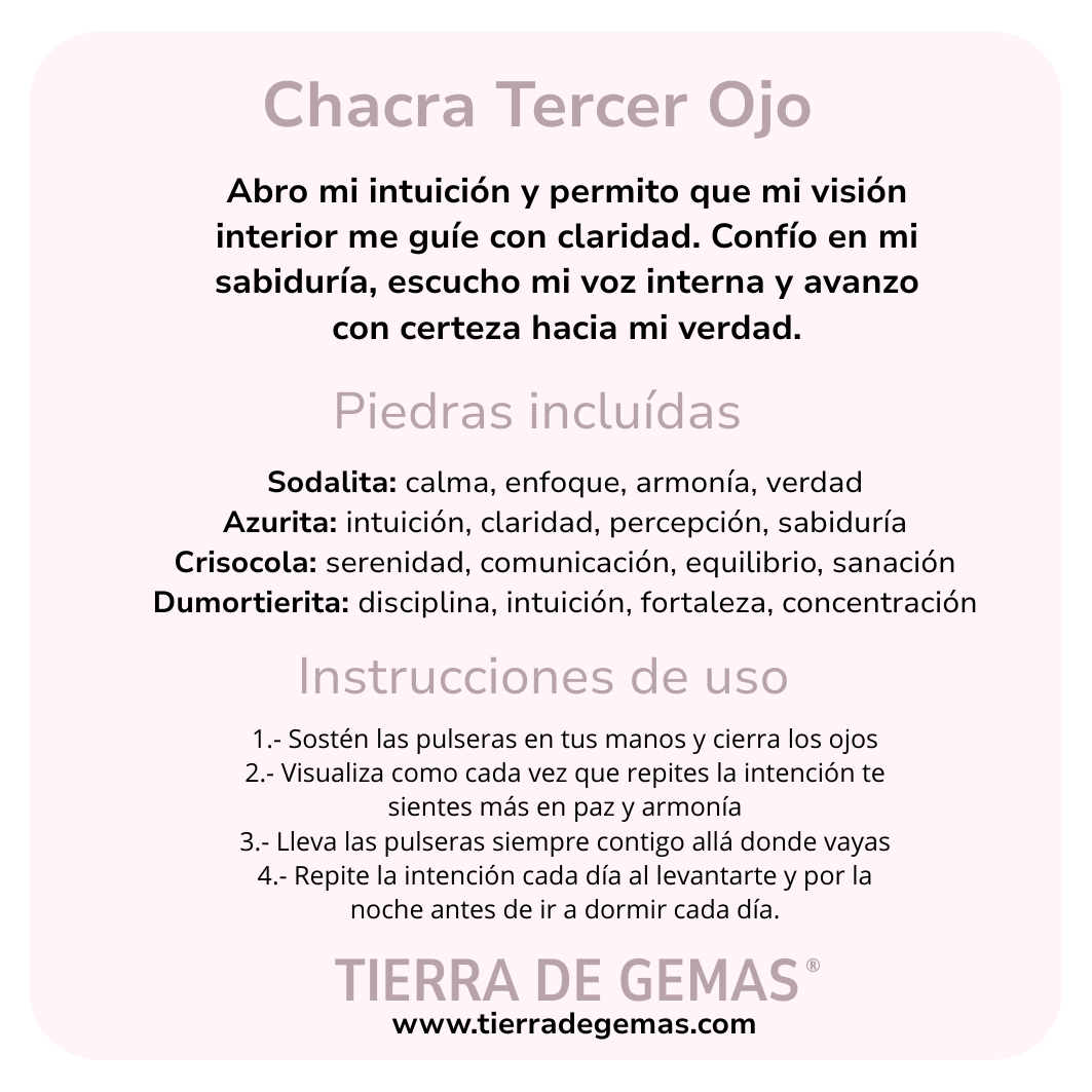 Chakra Tercer Ojo, Despierta Tu Intuición - Set 4 pulseras