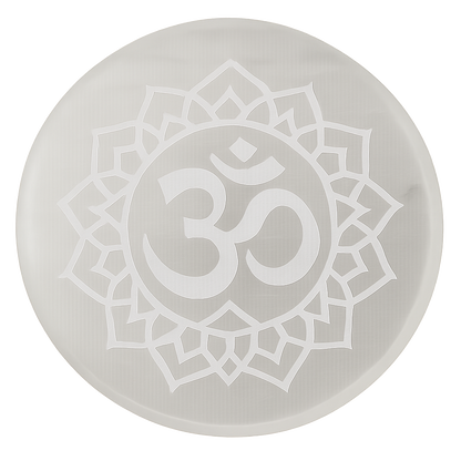 Placa recarga selenita símbolo OM