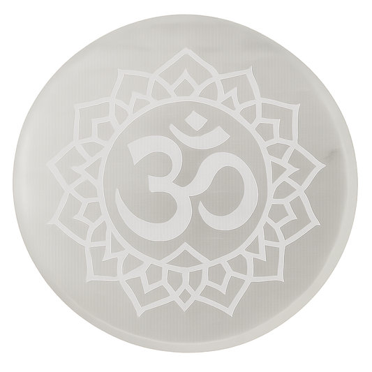 Placa recarga selenita símbolo OM