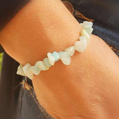 Pulsera jade verde chip