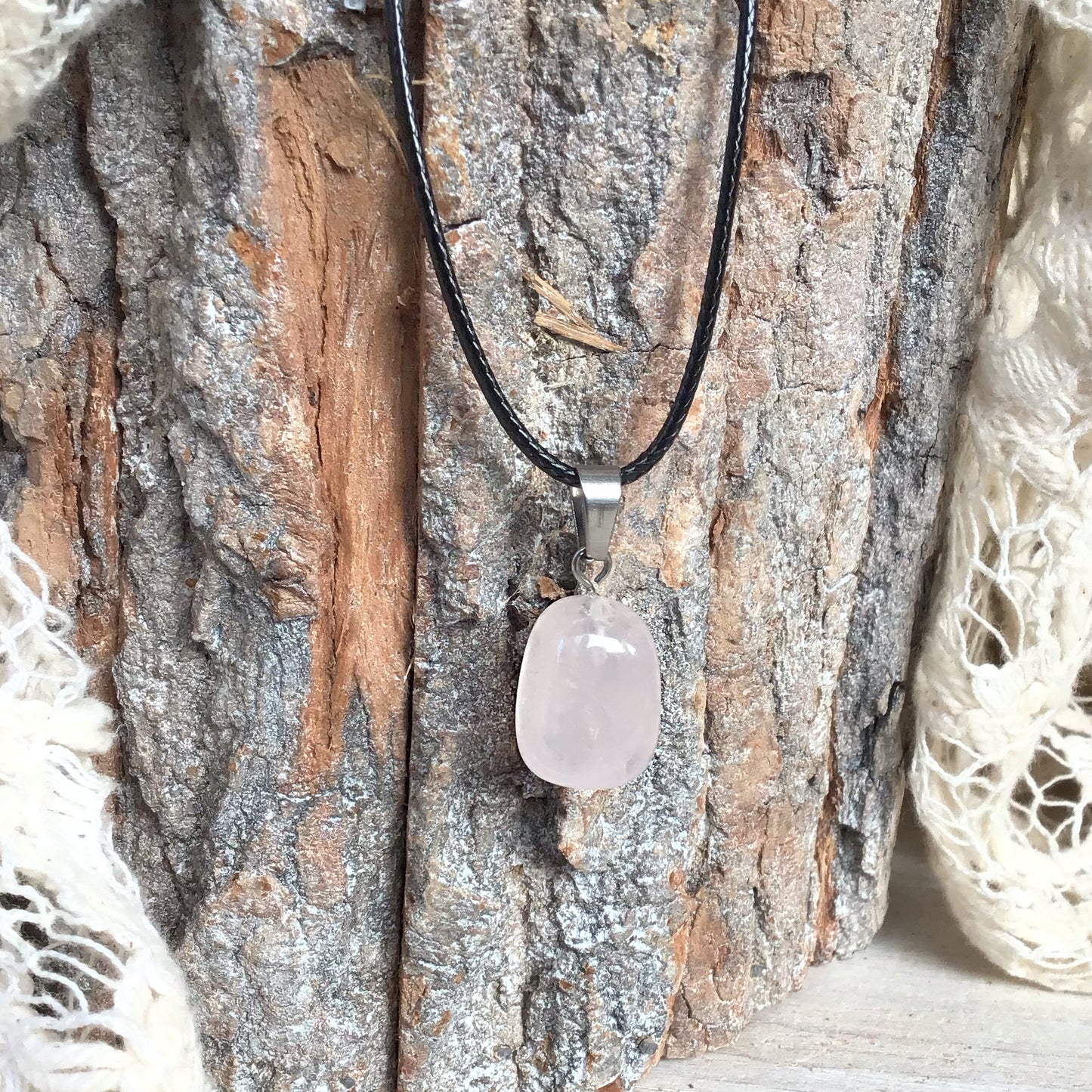 Collar Cuarzo Rosa 1-2 cm rodado natural