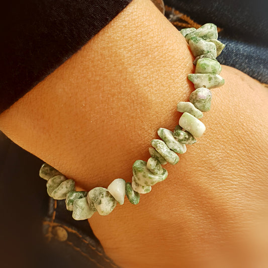Pulsera agata musgo chip