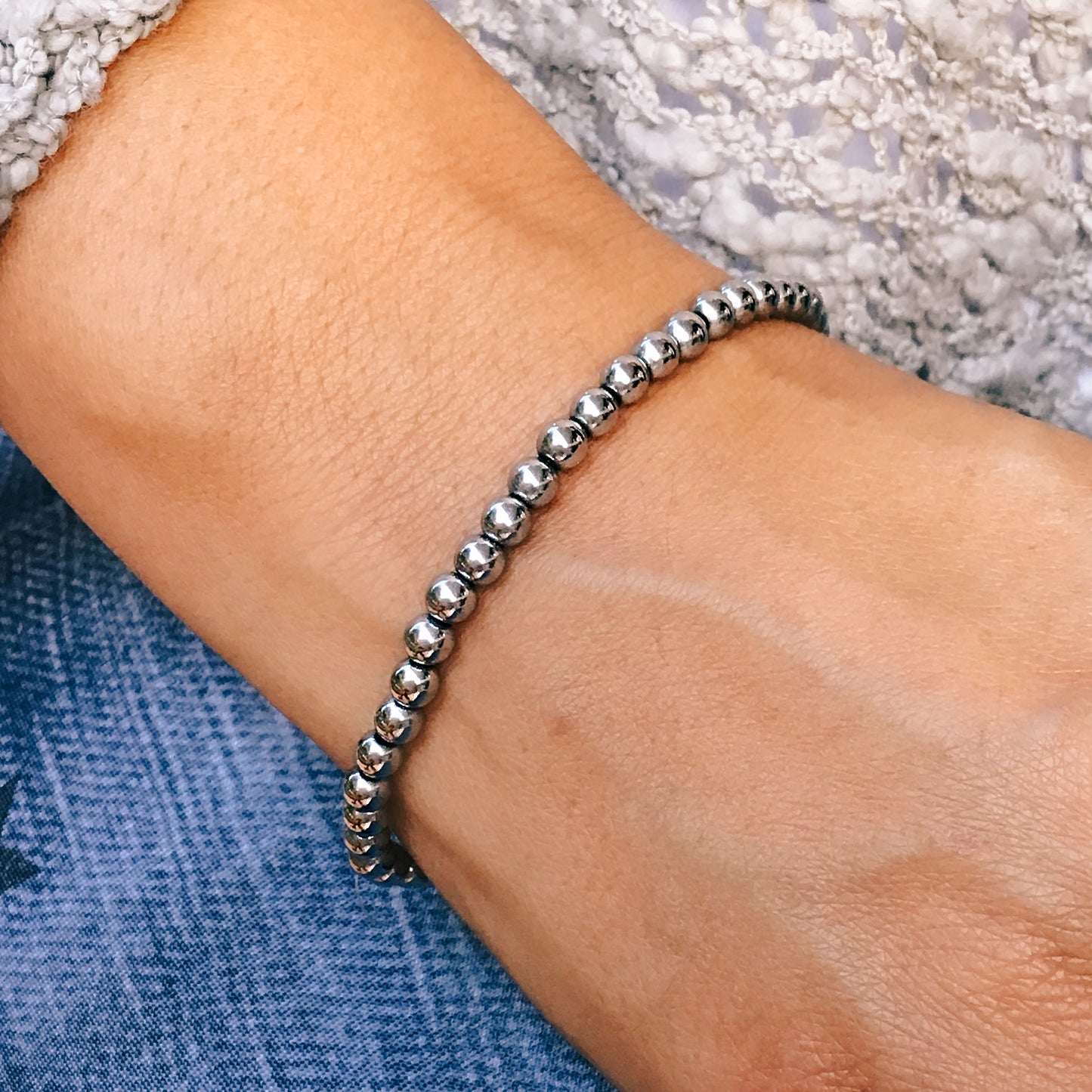 Pulsera hematite bolas 4mm