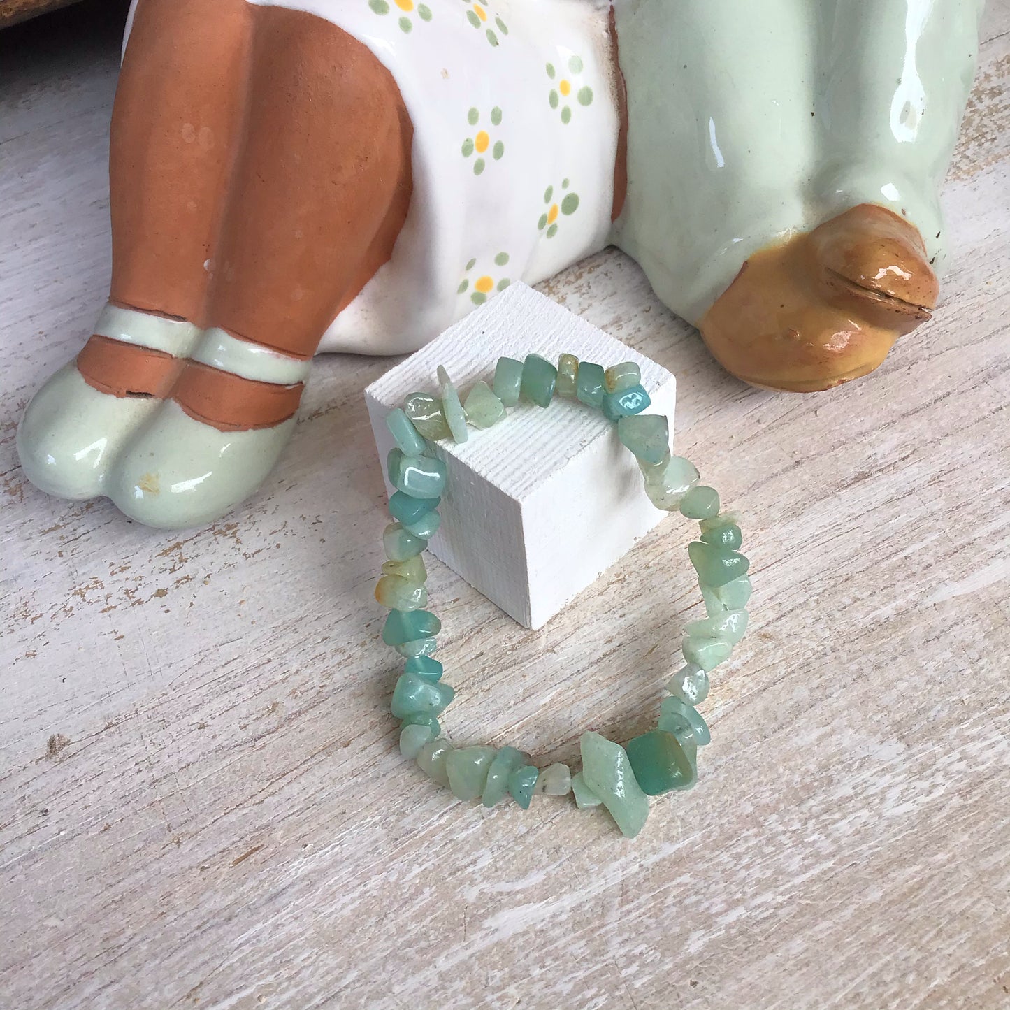 Pulsera cuarzo verde chip