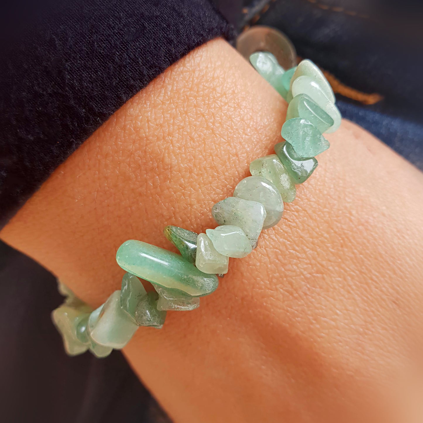 Pulsera cuarzo verde chip