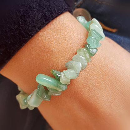 Pulsera cuarzo verde chip