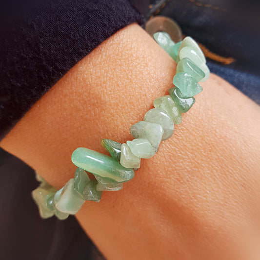 Pulsera cuarzo verde chip