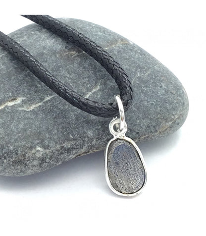 Collar labradorita facetado pequeño en plata