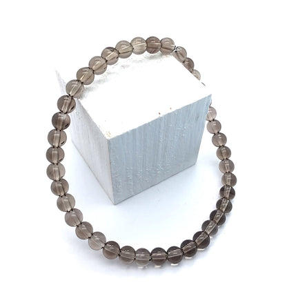 Pulsera cuarzo ahumado bolas 4mm