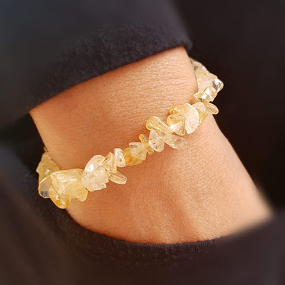 Pulsera de Citrino natural chip elástica
