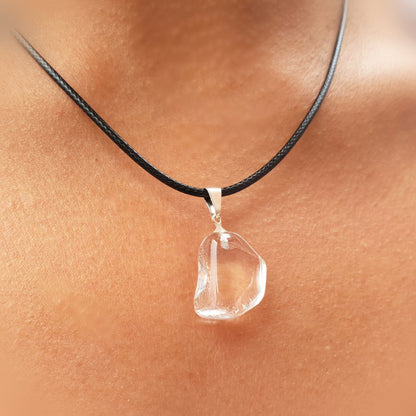 Collar Cuarzo Blanco Rodado Natural