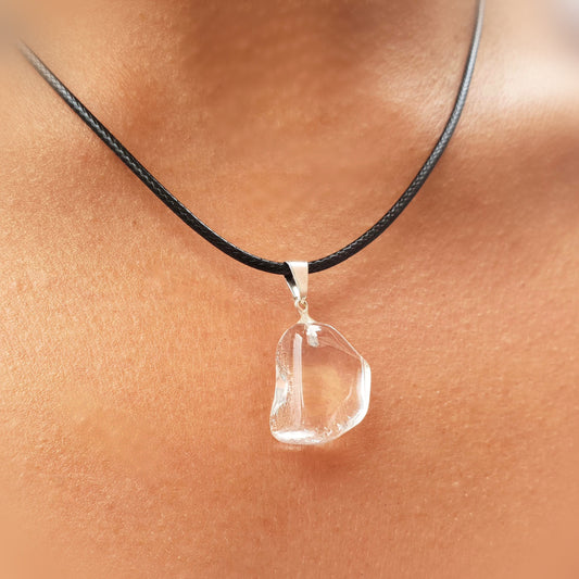 Collar Cuarzo Blanco Rodado Natural