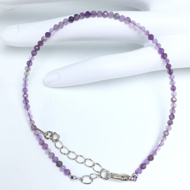 Pulsera amatista bolas facetadas 2mm