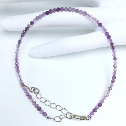 Pulsera amatista bolas facetadas 2mm