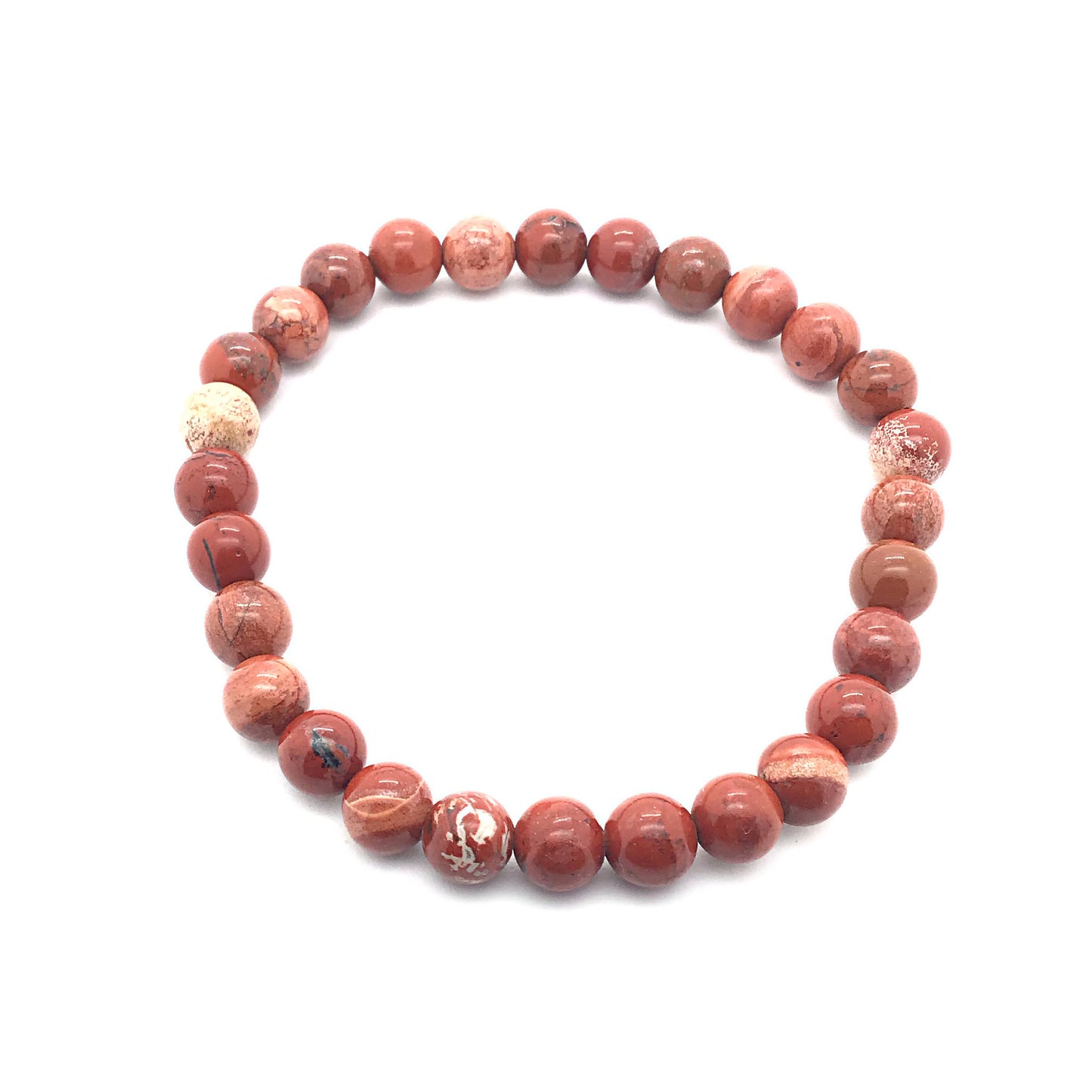 Pulsera jaspe rojo bolas 6mm