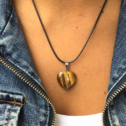 Corazón de Poder – Collar de Ojo de Tigre 2cm