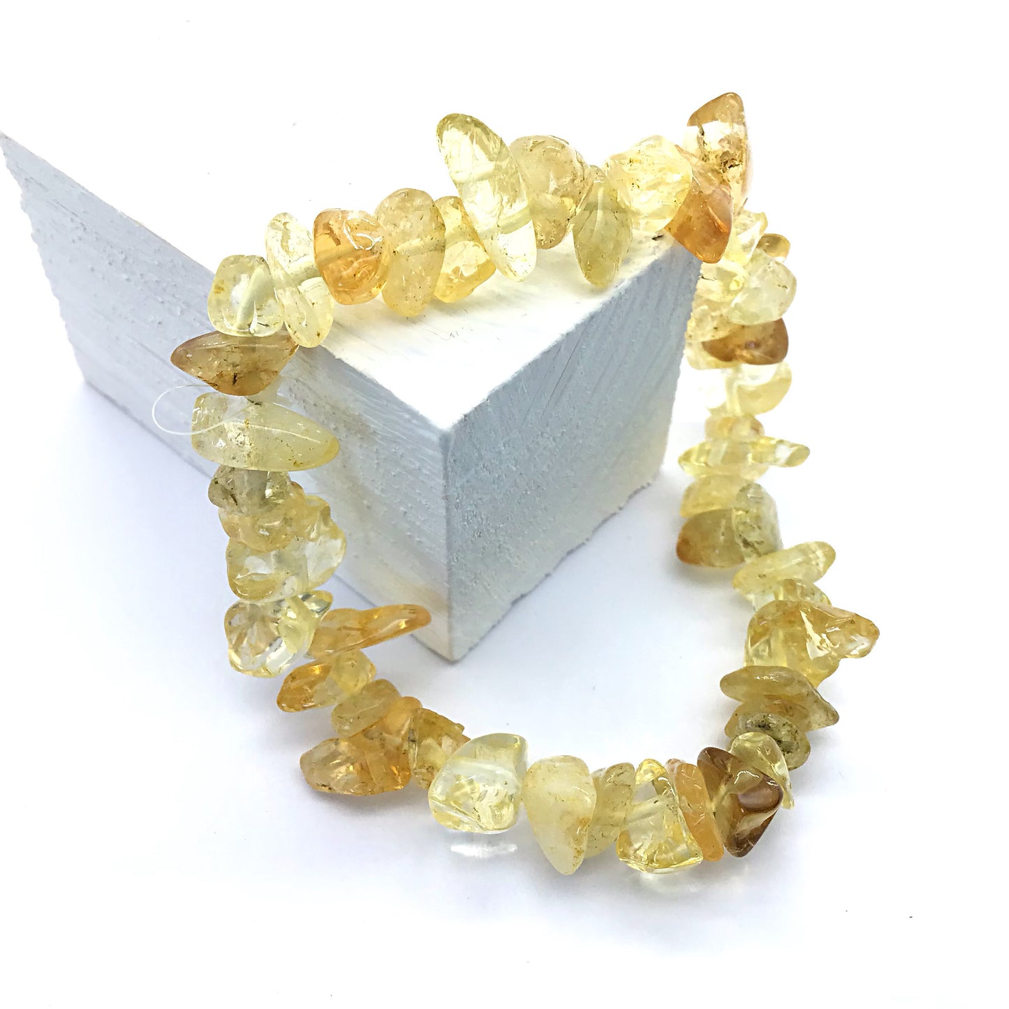 Pulsera fluorita amarilla chip ajustable