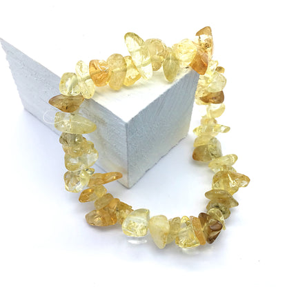 Pulsera fluorita amarilla chip ajustable