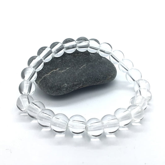 Pulsera cuarzo blanco bolas 8mm