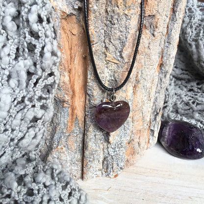 Collar amatista corazón 2cm