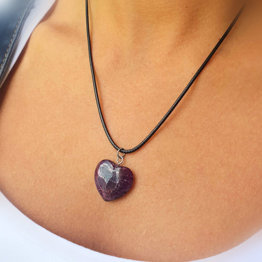 Collar amatista corazón 2cm