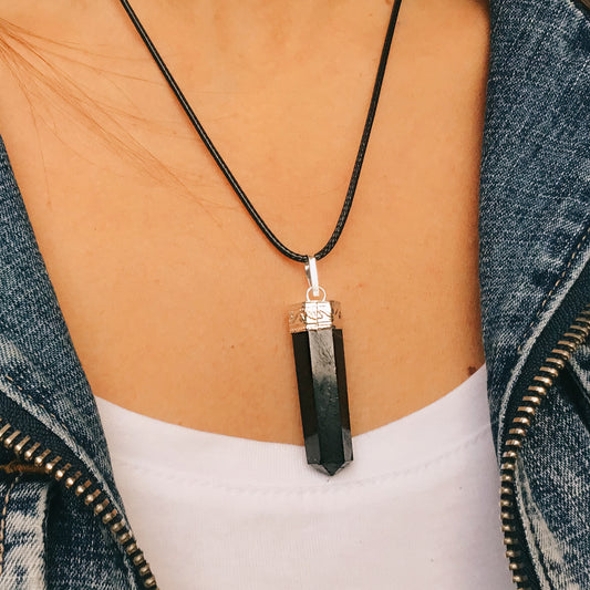 Collar Punta Shungit Generador 3-4 cm