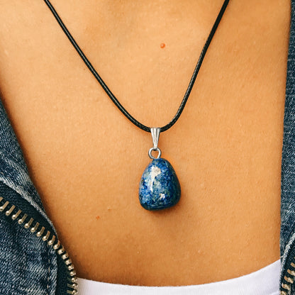 Collar lapislazuli rodado 1,5 - 2 cm