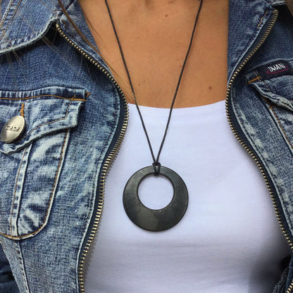 Collar Shungit Doble circulo 5 cm