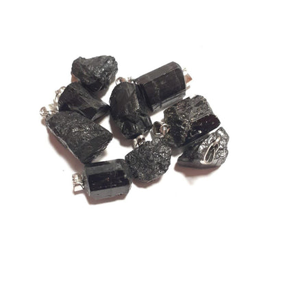 Collar turmalina negra en bruto 1,5 - 2 cm