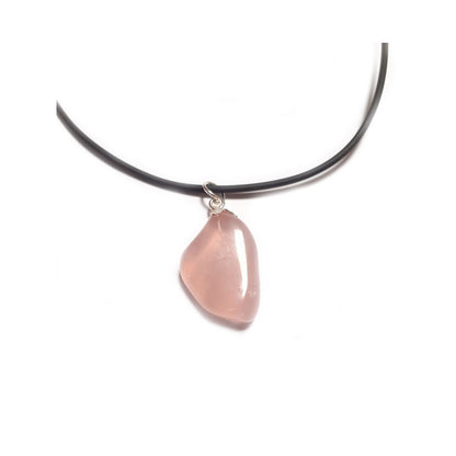 Collar cuarzo rosa rodado irregular 1,5 - 2 cm