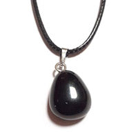 Collar obsidiana negra rodado 1-2 cm