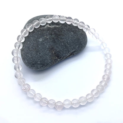 Pulsera cuarzo blanco bolas 4mm