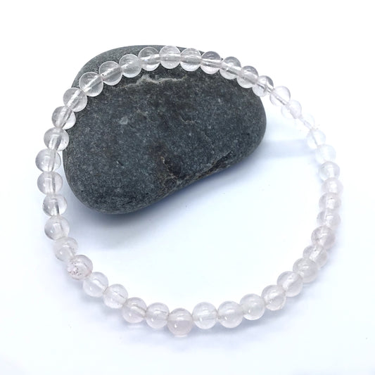 Pulsera cuarzo blanco bolas 4mm