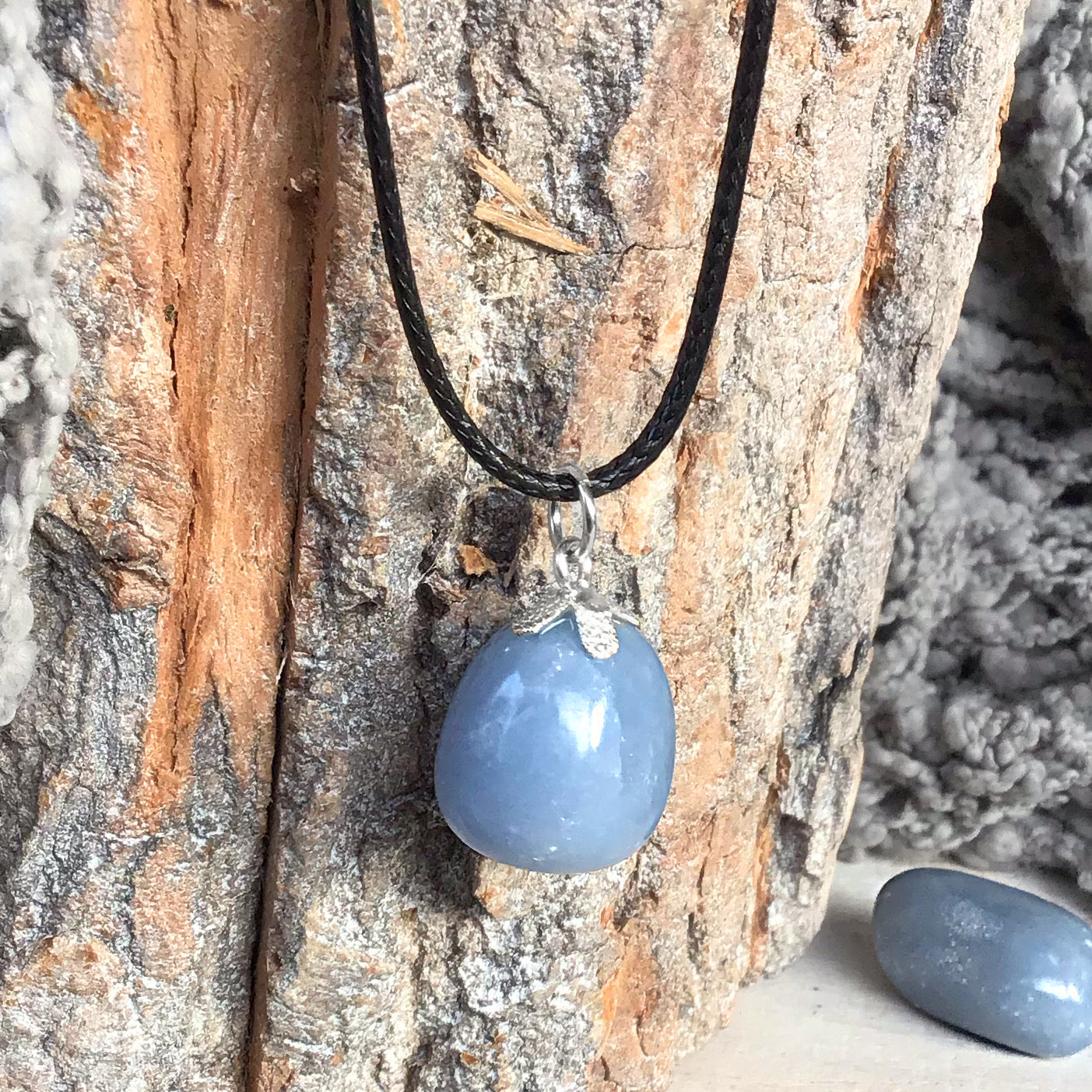 Collar angelita rodado natural 1,5 - 2 cm