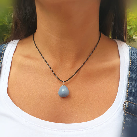 Collar angelita rodado natural 1,5 - 2 cm