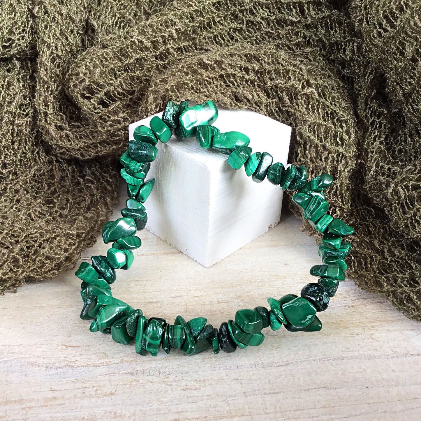 Pulsera malaquita chip