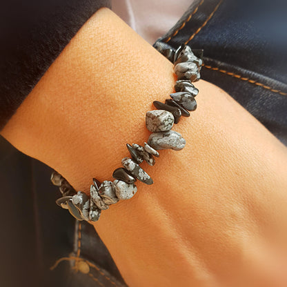 Pulsera obsidiana nevada chip