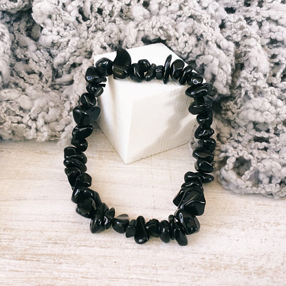 Pulsera turmalina negra chip ajustable