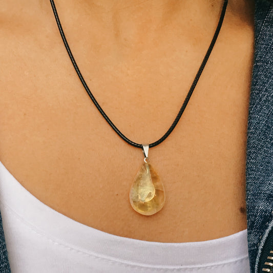 Collar Citrino Lágrima 2-3cm