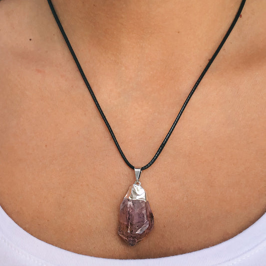 Collar amatista en bruto electrolítico