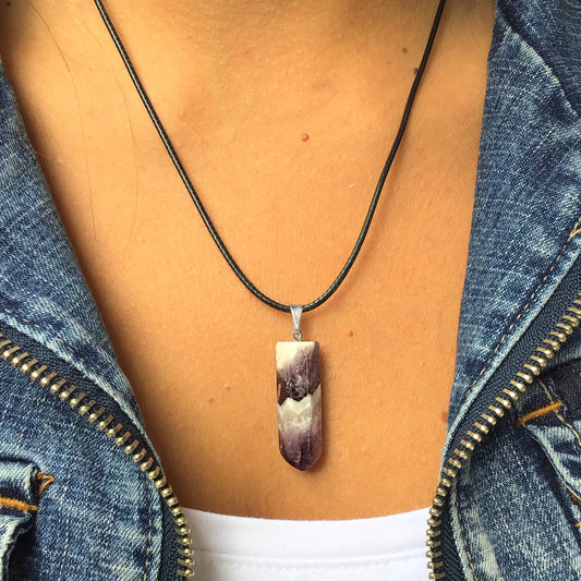 Collar amatista punta bandeada 3 cm