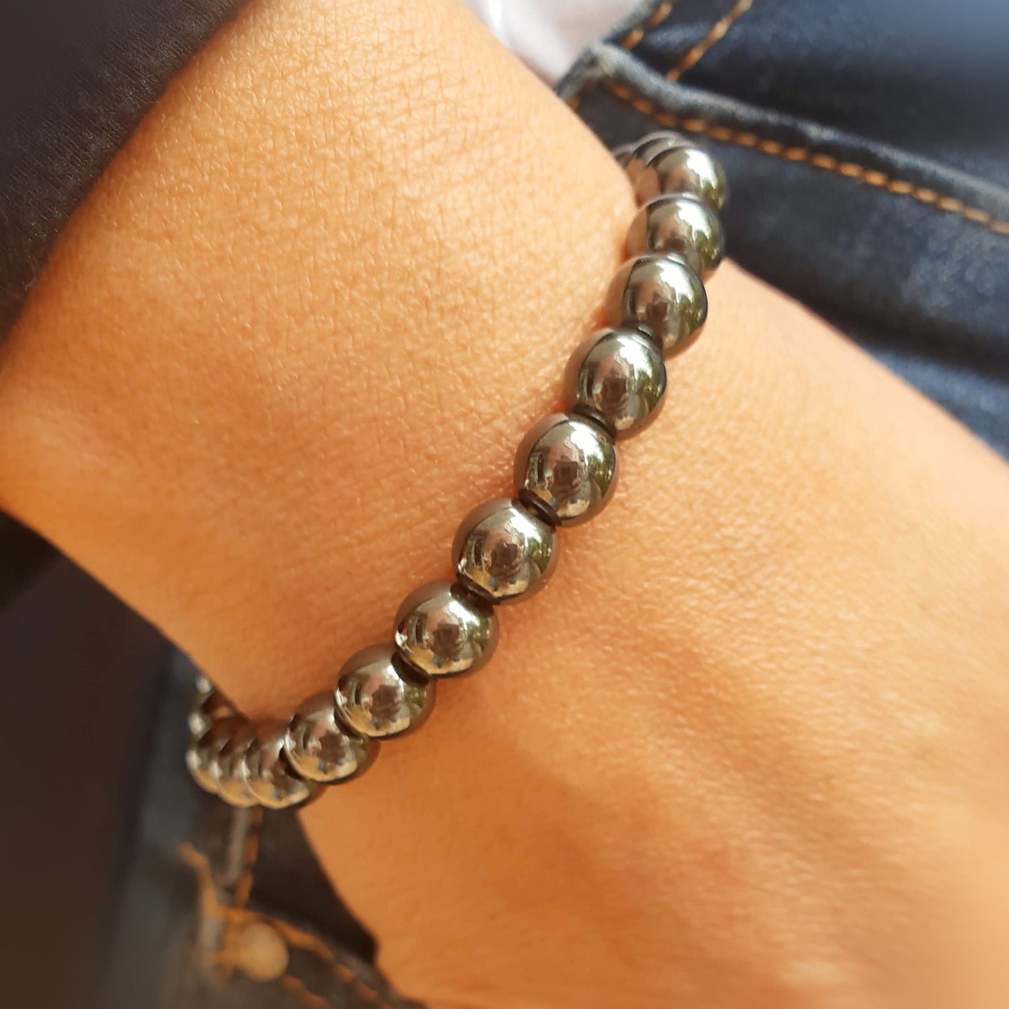 Pulsera hematite bolas 6mm