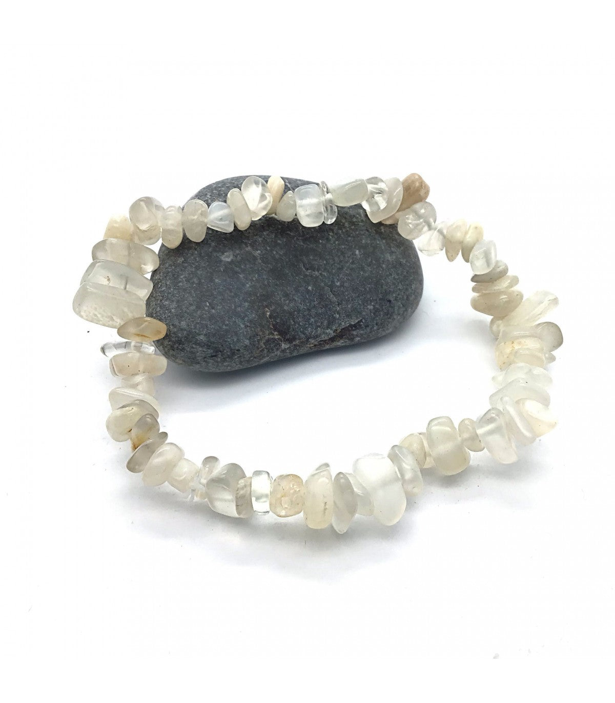 Pulsera piedra luna chip elástica
